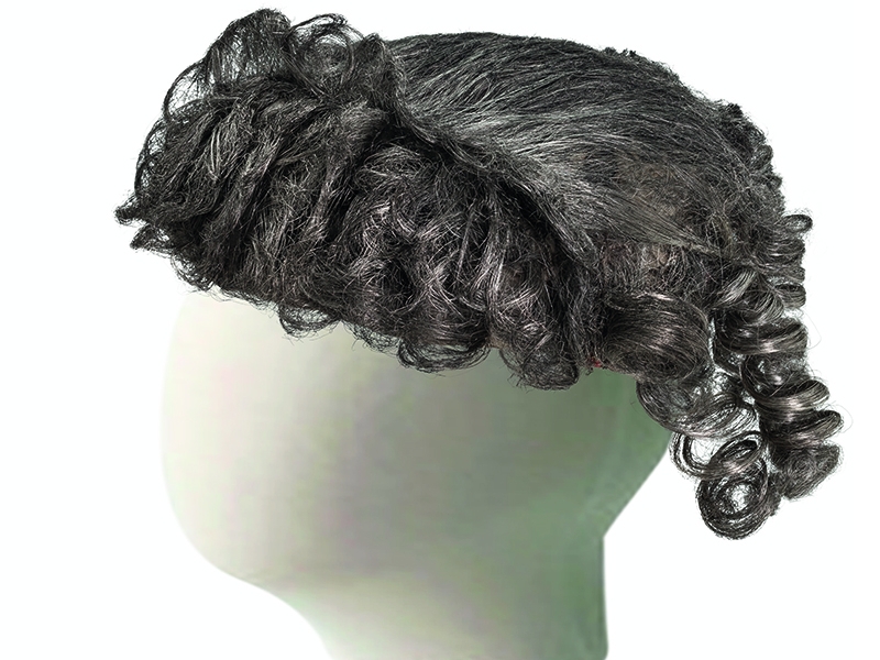 Silver wig presented to Empress Catherine II by a member of the Naryshkin family, Western Europe, second half of the 18th century, silver thread, textile, collection Hermitage Museum St. Petersburg, photo courtesy of Hermitage Amsterdam Silver wig presented to Empress Catherine II by a member of the Naryshkin family