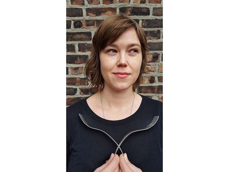 Erin S. Daily with 2016 piece for Steinbeisser’s Experimental Gastronomy event at the Montalvo Arts Center in Saratoga, California, photo courtesy BKMW Erin S. Daily with 2016 piece for Steinbeisser’s Experimental Gastronomy event