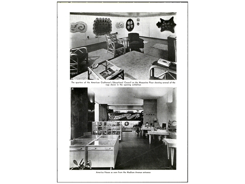 America House interior from Craft Horizons Magazine, 1943 America House interior
