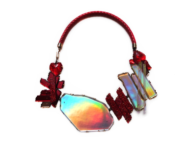 Nikki Couppee, Hologem with Red Leather Necklace