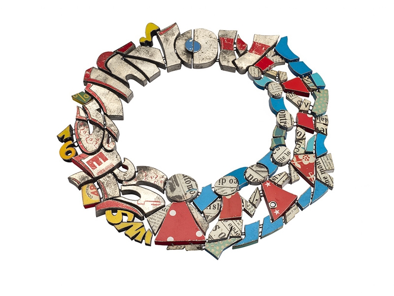 Monica Cecchi, No Numbers, 2018, neckpiece, tin, 250 mm, photo courtesy of Gallery Biró, copyright by Monica Cecchi Monica Cecchi, No Numbers