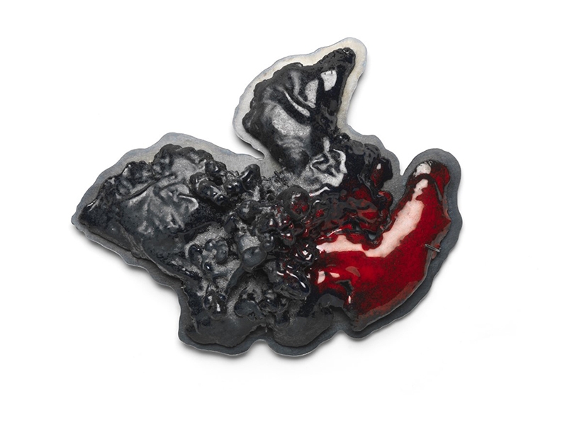 Agnieszka Knap, It Is What You See # 1, 2017, brooch, copper, enamel, oxidized silver, 100 x 120 x 40 mm, photo: artist Agnieszka Knap, It Is What You See # 1