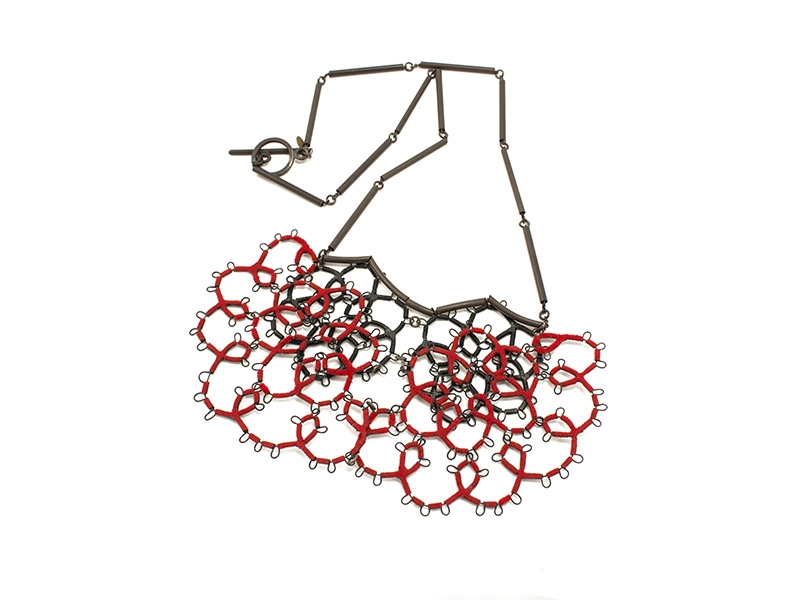 Sarah Holden, Red Steel Lace Necklace