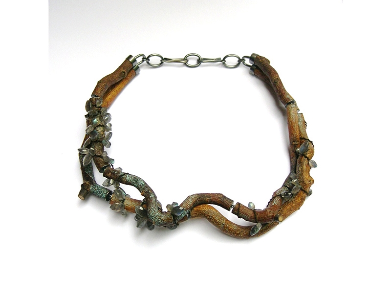 Terhi Tolvanen, Blauwe Regen, 2008, wood, silver labradorite, textile, pigment, 178–203 mm diameter, photo courtesy of Rotasa Foundation Terhi Tolvanen, Blauwe Regen