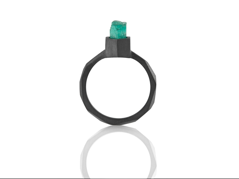 WALKA, Andes Series Rings, 2013, 18-karat gold, black patina, black diamond, photo: Karen Clunes WALKA, Andes Series Rings