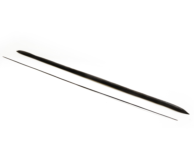 Kun Zhang, Untitled, 2018, object/pins, ebony, 505 x 1 x 1 mm, photo courtesy of the artist Kun Zhang, Untitled