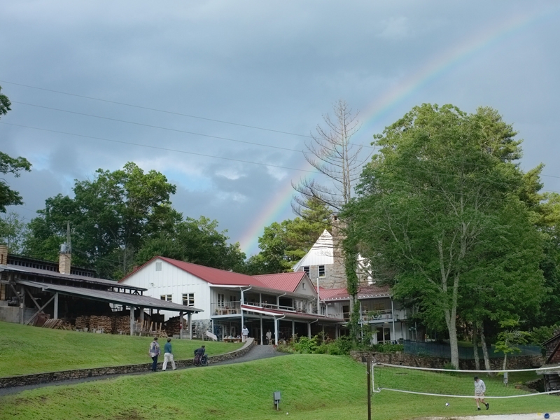 The view from the Penland dining hall up toward the clay and metals studios on a late spring day, photo: Robin Dreyer The view from the Penland dining hall up toward the clay and metals studios
