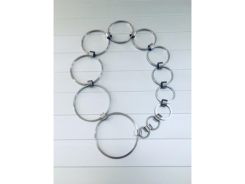 Eva Eisler, Fibonacci, 2018, necklace, stainless steel, photo courtesy of Gallery Loupe Eva Eisler, Fibonacci, 2018
