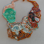 "Joyce J. Scott, Hiding Neckpiece, 2013, woven glass beads"