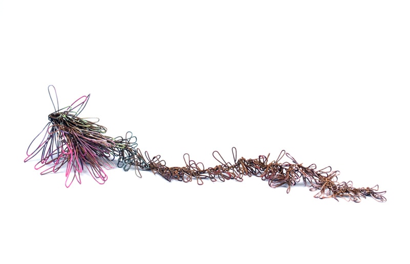 Feather, 2016, brooch, powder coated steel, rust, 52 cm long, photo: artist
