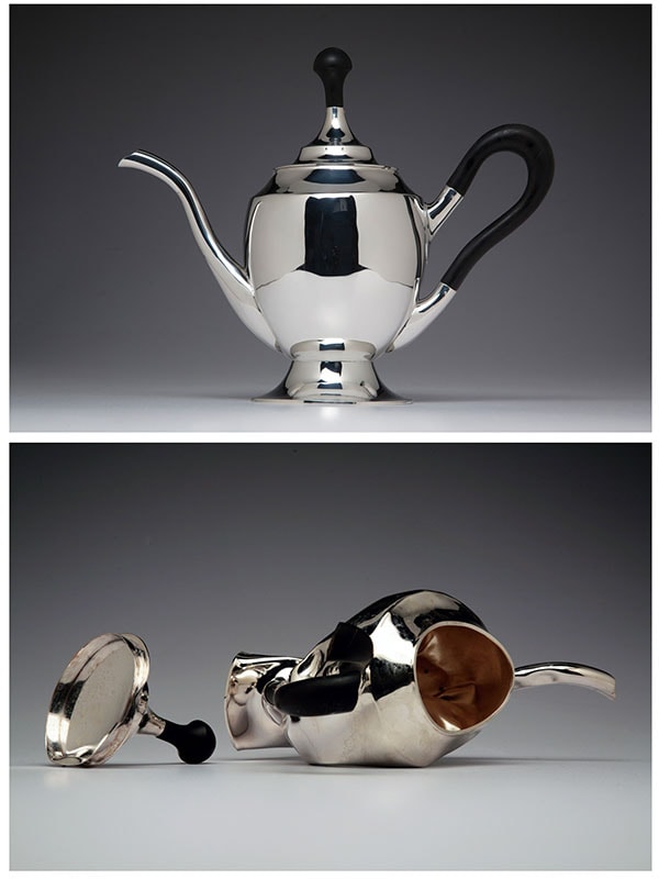  Out of My Hand, 2012, performance, teapot: copper, silverplate, ebony, photo: Aaron Paden