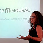Livia Mourão, from Atelier Mourão school, presenting during the school meeting at Antonio Arroio School, photo courtesy of Atelier Mourão school