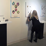 Putting the final touches on the AdornAxis: Jewelry Off the Grid exhibition held during NYCJW21, photo: Jim Bové