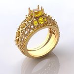 Daniel Rushby, Paris Eiffel Tower ring, 18-karat gold, yellow sapphires, photo courtesy of School of Jewellery, Birmingham City University. @SoJ_BCU @Rushbys_fine_jewellery
