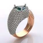 Daniel Rushby, Sydney Ring, 18-karat rose/white gold, diamonds, trillion Australian sapphire, photo courtesy of School of Jewellery, Birmingham City University. @SoJ_BCU @Rushbys_fine_jewellery