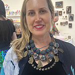 Tiffany Stevens, the CEO of the Jewelers Vigilance Committee, wears a necklace from the Queen Sirikit Museum of Textiles in Thailand. Photo: Jennifer Altmann