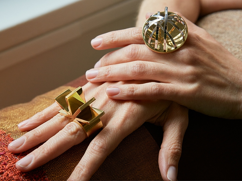 Ettore Sottsass, two 18-karat gold rings