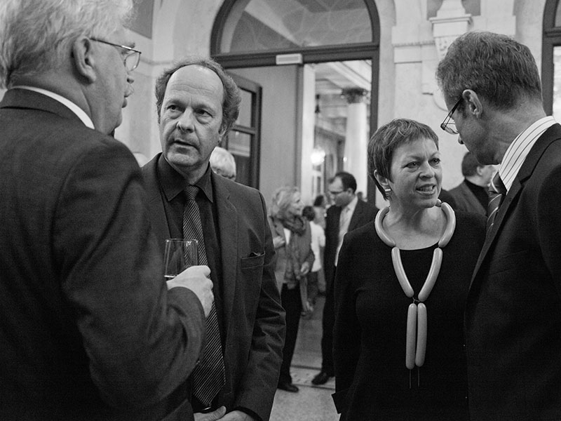 (Left to right) Bavarian Minister of Economics Martin Zeil, Wolfgang Lösche, Jorunn Veiteberg, and Dr. Gert Bruckner
