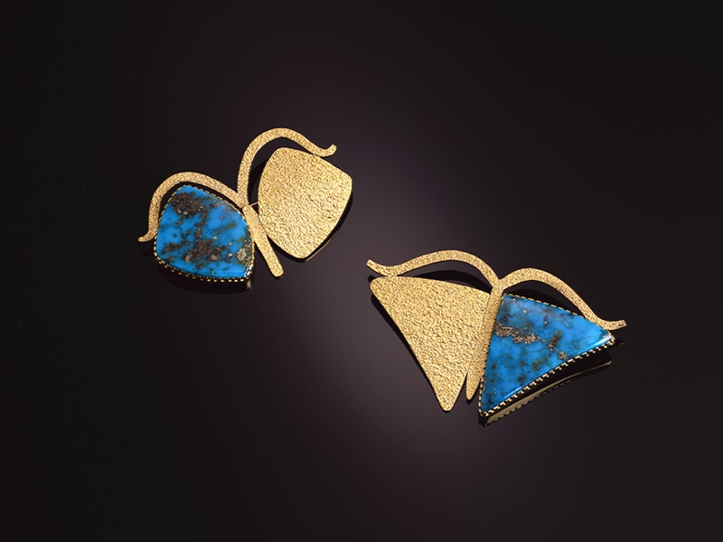 Yazzie Johnson (Navajo) and Gail Bird (Santo Domingo/Laguna), Butterfly Brooches