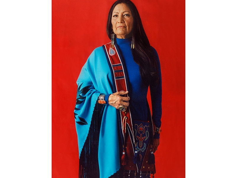 Secretary Haaland wears jewelry and clothes by Native makers