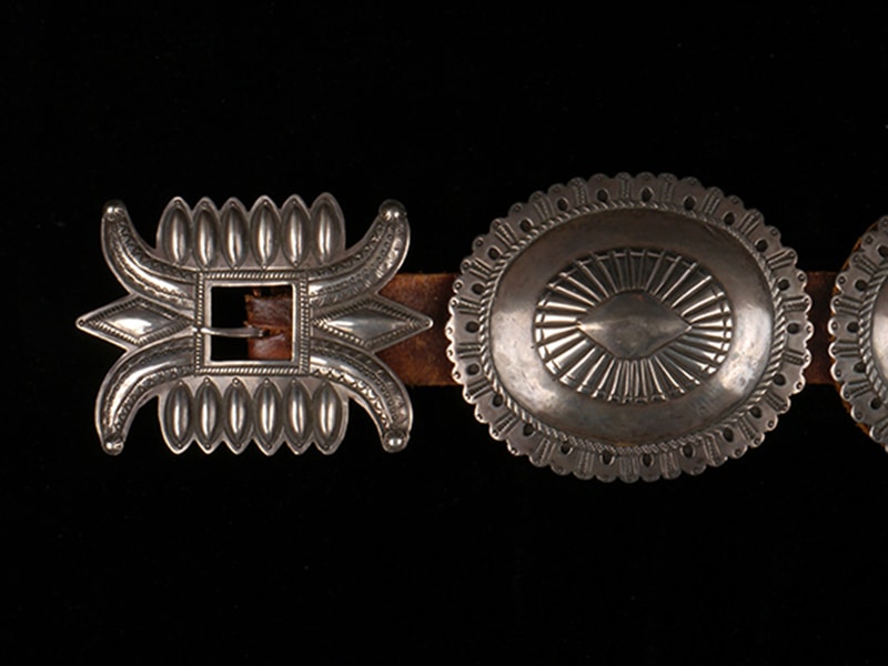 Slender Maker of Silver (attributed, Navajo), concha belt