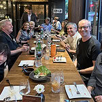 After visiting Galerie Noel Guyomarc'h, we enjoyed dinner at Pamika Thai, just a short stroll down the street from the gallery. Caption: (Left to right) Mirei Takeuchi, Despo Sophocleous, Stéphane Blackburn, Maggie Erickson, Susan Coddon, Charlie Hayes, Linda Shostak, Noel Guyomarc'h, Paul McClure, Catherine Sheedy