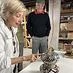 (Left to right) AJF travelers Susan Coddon and Charlie Hayes at Richard Milette’s house