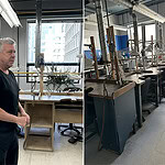 On the morning of Day 3, we visited the École de Joaillerie de Montréal (Montreal Jewelry School). Stéphane Blackburn (on the left) is Noel Guyomarc’h’s husband and the school’s director. He showed us around.