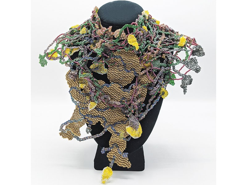 Joyce J. Scott, Child in the Vines, circa 1980s, necklace in peyote-stitched beads, photo courtesy of Gravers Lane Gallery