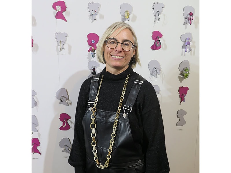 Heidi Lowe in her booth at the Messe, photo: Kaia Ansip