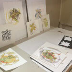 … printed, cut out, stacked, and embellished to make maquettes …, photo: Nathalie Mornu