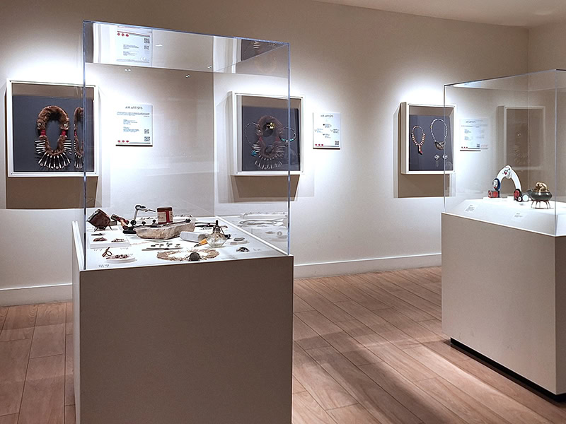 Exhibition view, The Stories We Carry, September 30, 2022–March 21, 2028, IAIA Museum of Contemporary Native Arts, Santa Fe, NM, courtesy of the IAIA Museum of Contemporary Native Arts, photo: Sallie Wesaw