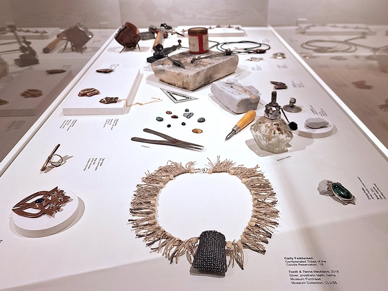 Exhibition view, The Stories We Carry, September 30, 2022–March 21, 2028, IAIA Museum of Contemporary Native Arts, Santa Fe, NM, courtesy of the IAIA Museum of Contemporary Native Arts, photo: Sallie Wesaw
