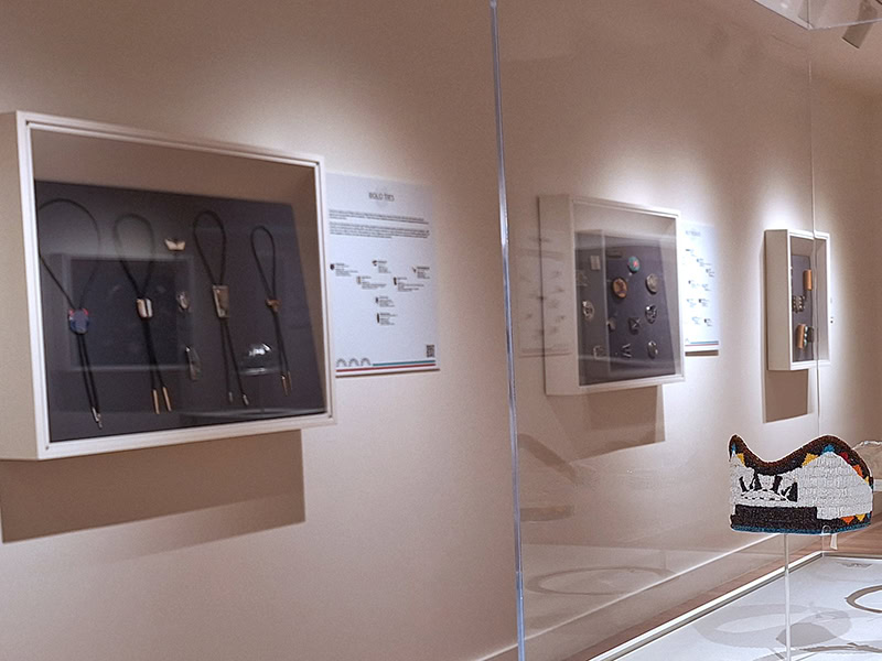 Exhibition view, The Stories We Carry, September 30, 2022–March 21, 2028, IAIA Museum of Contemporary Native Arts, Santa Fe, NM, courtesy of the IAIA Museum of Contemporary Native Arts, photo: Sallie Wesaw