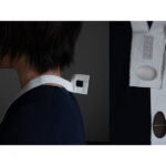 “I’ve been exploring the relationship between objects and jewelry,” says Yuan, “and I realized that a simple, quick cut can transform an object into a wearable piece—almost desperately so.” | Caption: Ziqi Yuan, Cut, 2024, in cotton, plastic beads, ceramic, wax thread, 3 ½ x 16.7 inches, 1 ¾ x 27 inches (9 x 42 cm, 4 x 69 cm), photo: artist