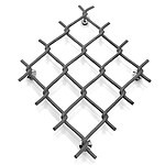 “With a university degree in industrial design, part of the goal of my professional practice is to integrate my skills as a designer into my artistic production,” says the artist. ||| Alberto Dávila Wire Fence Brooch 1, 2021, in blackened silver, stainless steel, 10 x 12 x 2 cm, photo: artist