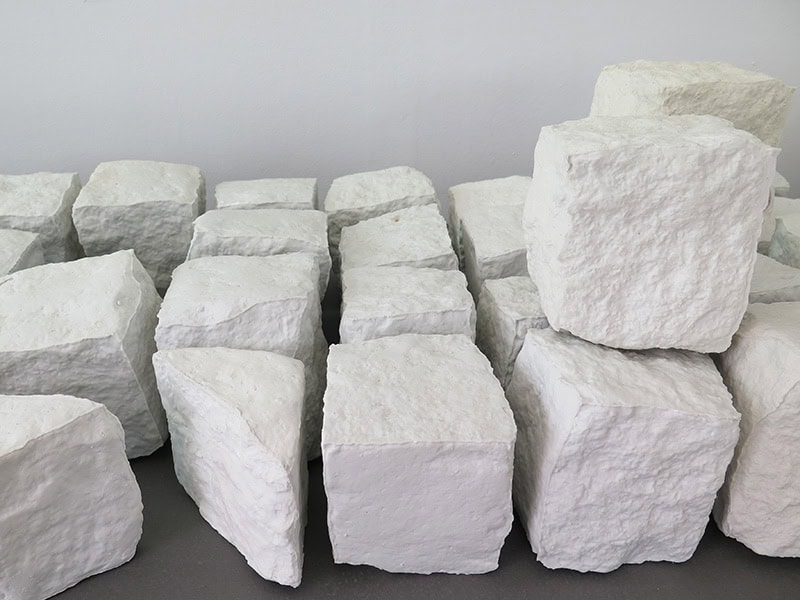 The porcelain Street Stones, by Katie Lagast, are empty inside and lightweight. They resemble the familiar Portuguese cobblestones, photo: Kaia Ansip