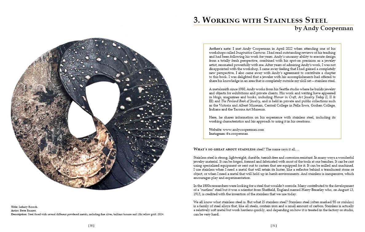 A spread from Creating Steel Jewelry, courtesy of Artisan Ideas, publisher