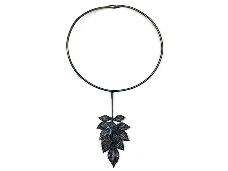 Sowon Joo, Necklace, in oxidized sterling silver, 18 inches (457 mm) long, pendant 5 inches (127 mm) long, photo: Pistachios