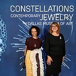 AJF staff at the reception for Constellations: Contemporary Jewelry at the Dallas Museum of Art. (Left to right) Membership + Programs Coordinator Danielle deCongé and Executive Director Stefanie Fedor, photo: Danielle deCongé