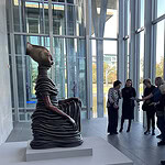 AJF members admiring Wangechi Mutu’s The Seated III during a docent-led tour of the Modern Art Museum of Fort Worth, photo: Danielle deCongé