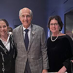 AJF members enjoying the exhibition Constellations: Contemporary Jewelry at the Dallas Museum of Art. (Left to right) Joan Borinstein, Gary Gartsman, and AJF Board Member Emeritus Linda Peshkin, photo: Danielle deCongé