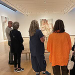 Taking in some of Jenny Saville’s vast exhibition in the Modern Art Museum of Fort Worth, photo: Danielle deCongé