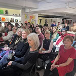 The crowd at the standing-room-only “AJF in Conversation: Shaping Museum Jewelry Collections” panel, photo: Danielle deCongé