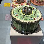 The “Zebra Cake Brooch,” by AJF editorial committee member Aaron Decker, also at the “We Want Cake! Let’s Eat Cake!” exhibition, photo: Danielle deCongé