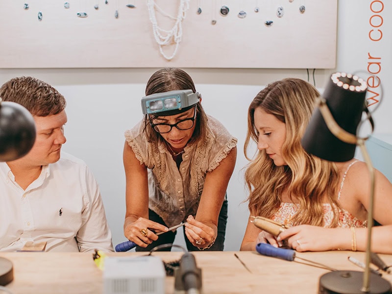 Our Lovely Rings By Hand is an amazing workshop Heidi teaches! We invite couples into the studio to make their own wedding bands. We take them through every step of the way. It's very special, photo: Maria DeForrest